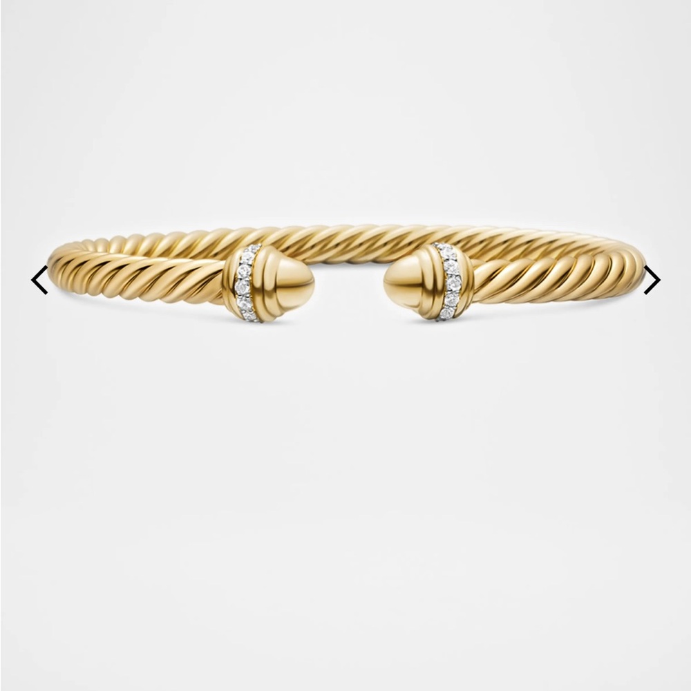 David Yurman 18k Gold Cable Bracelet with Diamonds